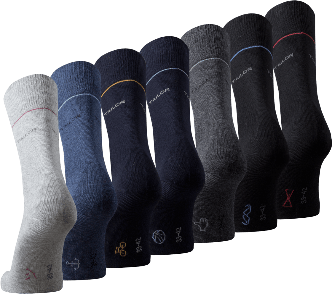 Tom Tailor Mens Socks 7 Pack Gift Box, Size 39-42, 1 St