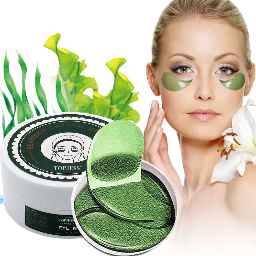 TOPJESS Eye Pads for Dark Circles, Eye Pads, Eye Mask, Collagen Eye Mask, Gifts for, ‎green