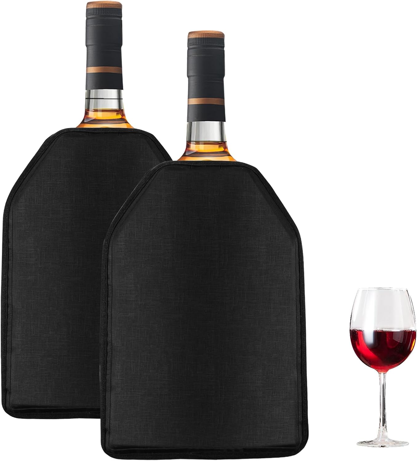 Pack of 2 Wine Cooling Cuffs, Champagne Bottle Cooler Cuffs, Can Cooler, Wine Ice Bag, Wine Bottle Cooler, Champagne Cooler Sleeve Cuffs, Bottle Cooler for Beer (Suitable for 0.75 L Bottles)