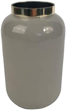 Gift Company Saigon Vase with Metal Ring Ball 25 x 21 x 25 cm Light Grey / Copper
