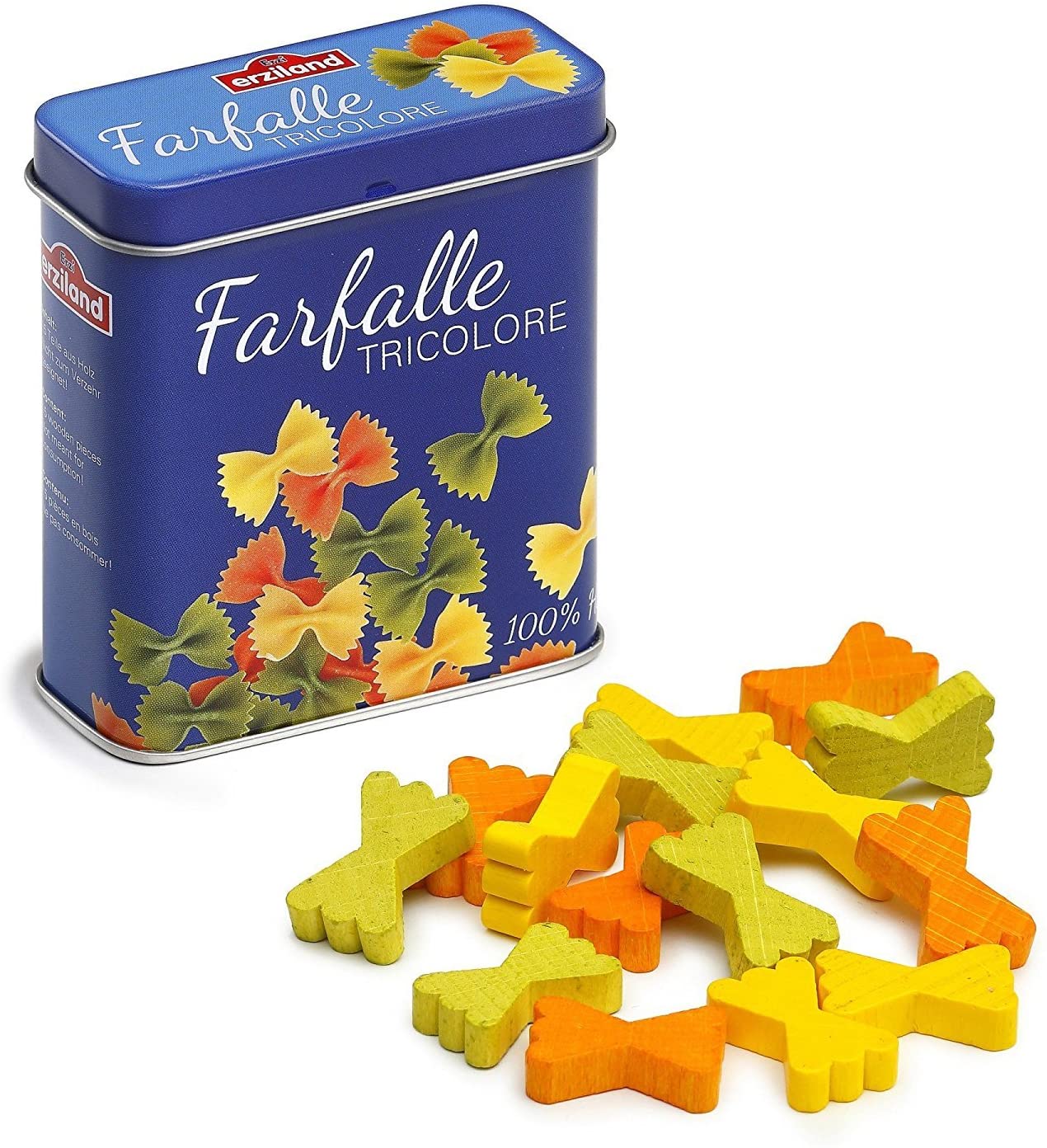 Pasta Wooden Butterflies In A Tin By Erzi 7.1 X 3.1 X 8.1 Cm Playset