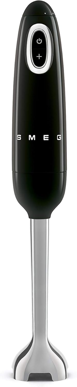 Smeg, HBF11BLEU Hand Blender, Turbo Function and Flowblend Cutting System, with Non-Slip Handle, Integrated Cable Reel, Accessories Not Included, Power 700 W, Black