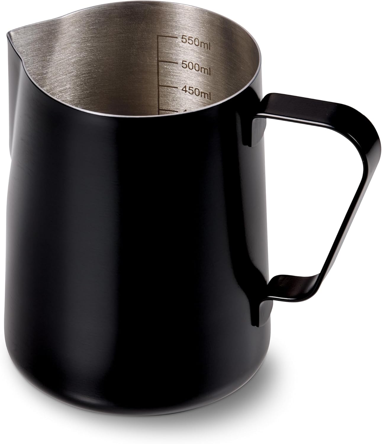 Tchibo Stainless Steel Milk Jug (600 ml), Barista Manual Milk Frothing Accessory, Painted Black