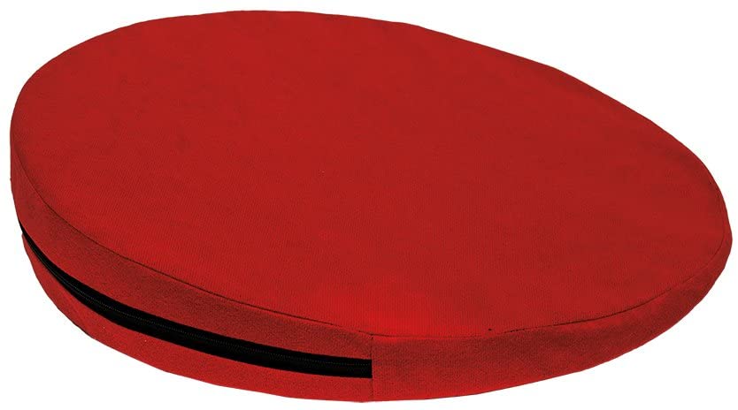 Teckmedi Wedge Cushion, Round, Diameter 36 Cm, 100% Cotton Cover Red – Cushion Seat 
