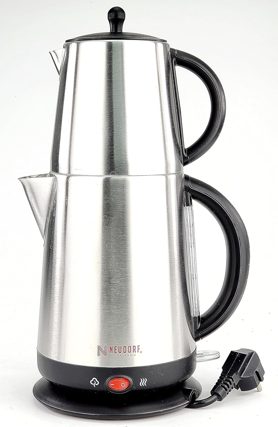 Neudorf DIVANE Electronic Tea Machine (Black) with Automatic Shut-Off & Warming Function / 2200 & 150 Watt / Robust Economical Technology / Dual Heating System / Overheating Protection / Stainless Steel / 1 & 1.7 Liters