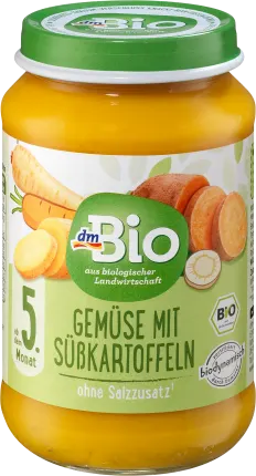 dmBio Vegetables with sweet potatoes from the 5th month, Demeter, 190 g