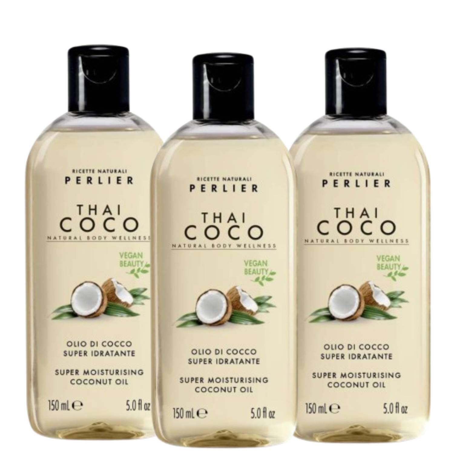 Perlier Thai Coconut Oil Moisturising Nourishing Treatment for Dry, Natural and Silky Skin Rich and Smooth Formula 150ml Bottle (3)