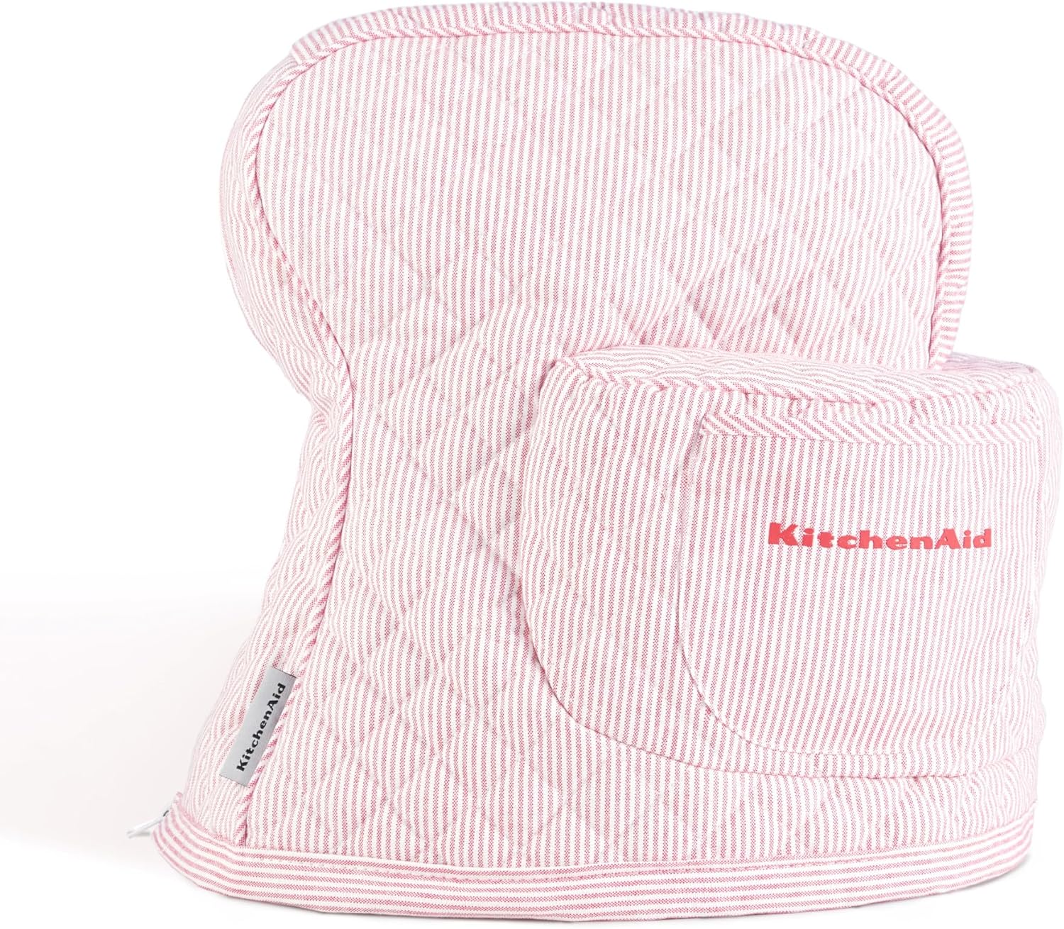 KitchenAid Adjustable Tickband Stand Mixer Case with Storage Bag, Quilted 100% Cotton, Hibiscus Pink, 14.4\" x 18\" x 10\"