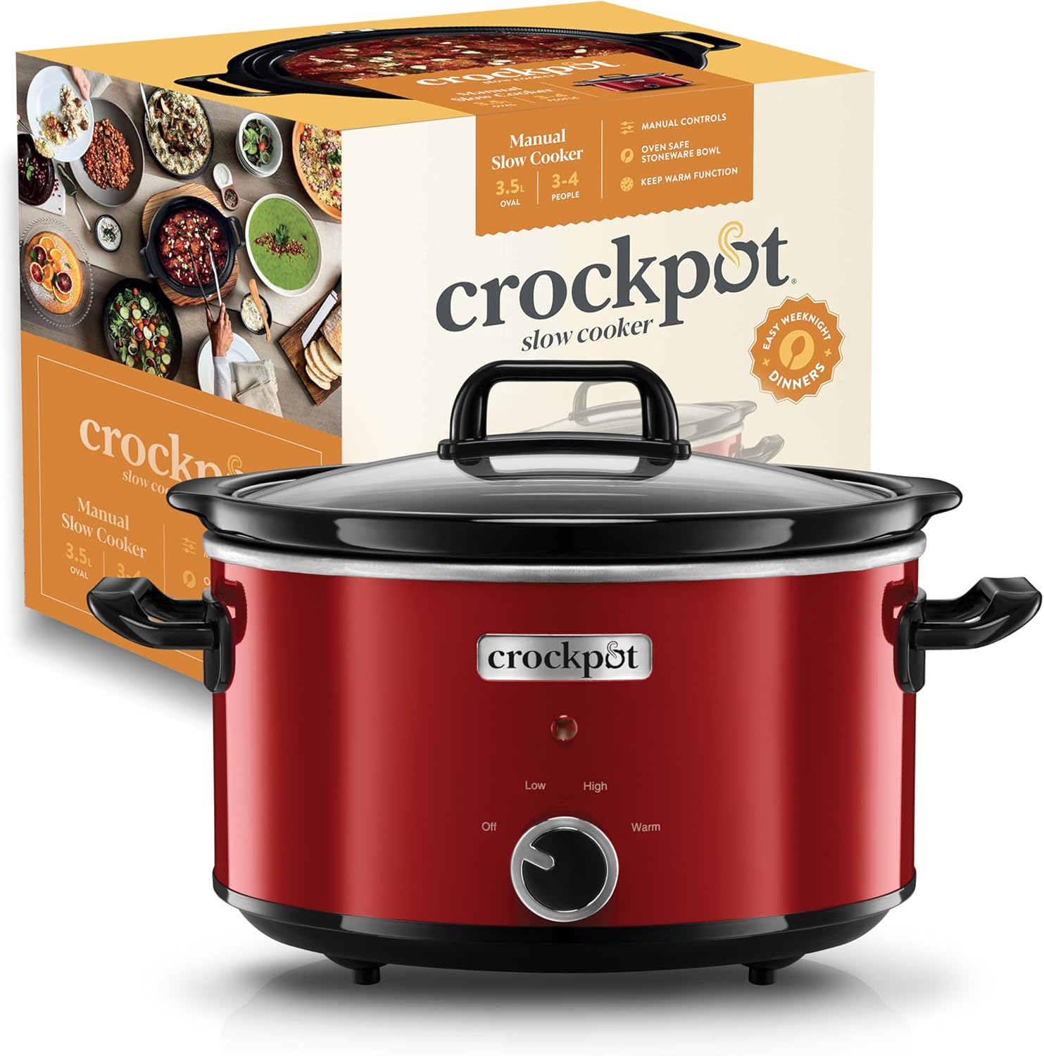 Crock-pot slow cooker - the original from the USA, 3.5 L, red
