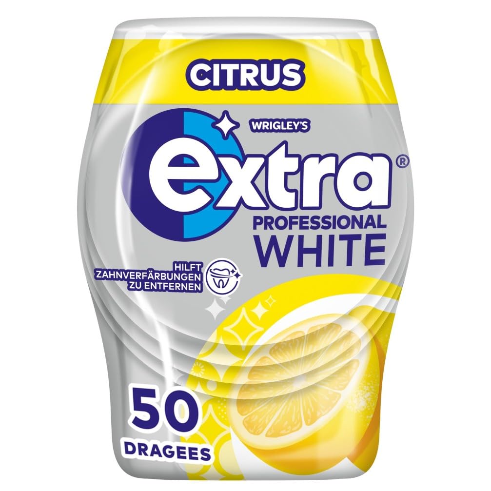 EXTRA Store EXTRA Professional White Citrus Chewing Gum, sugar-free, 1 tin, 50 dragees