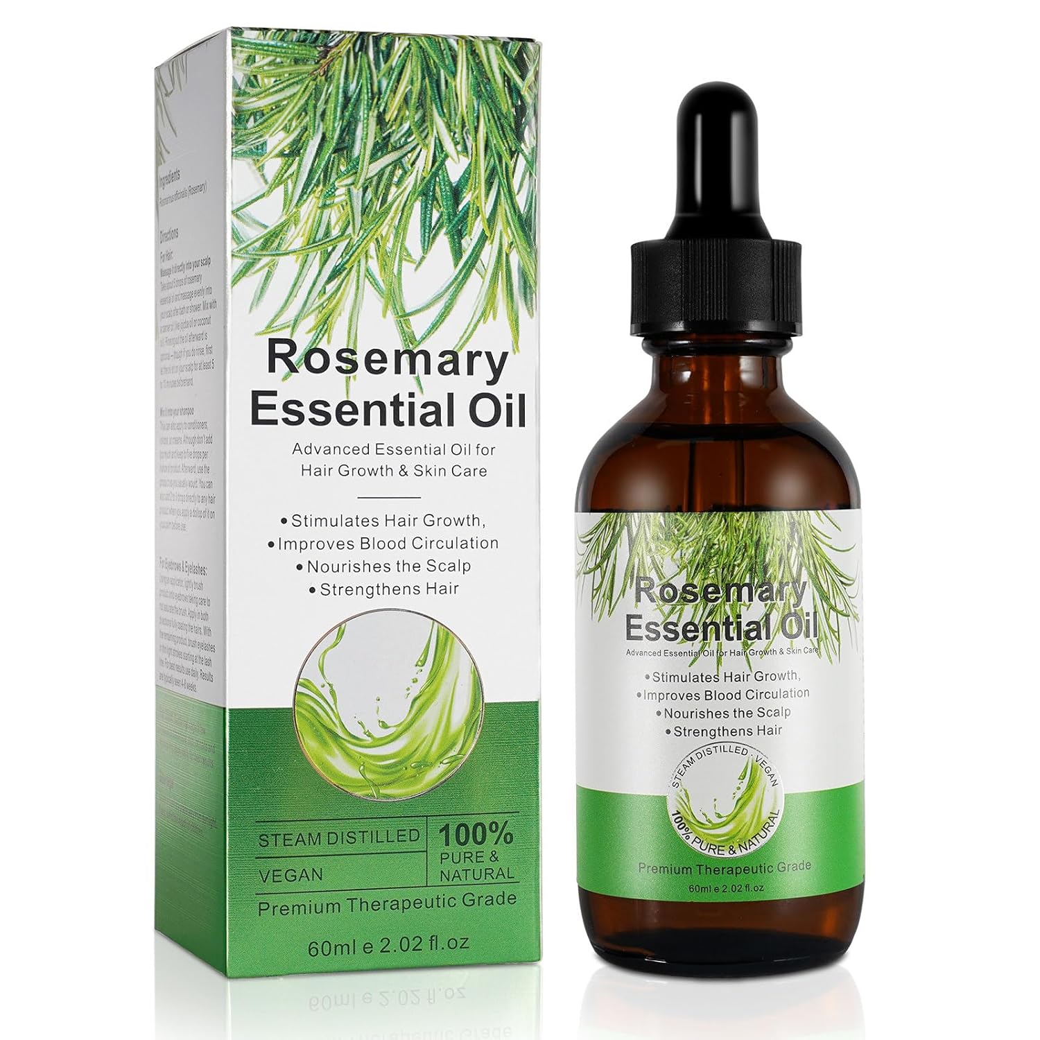Generic Rosemary Oil for Hair, Rosemary Oil for Scalp and Hair, 60 ml Rosemary Oil for Hair, Natural Rosemary Oil for Hair Growth (60 ml (Pack of 1)