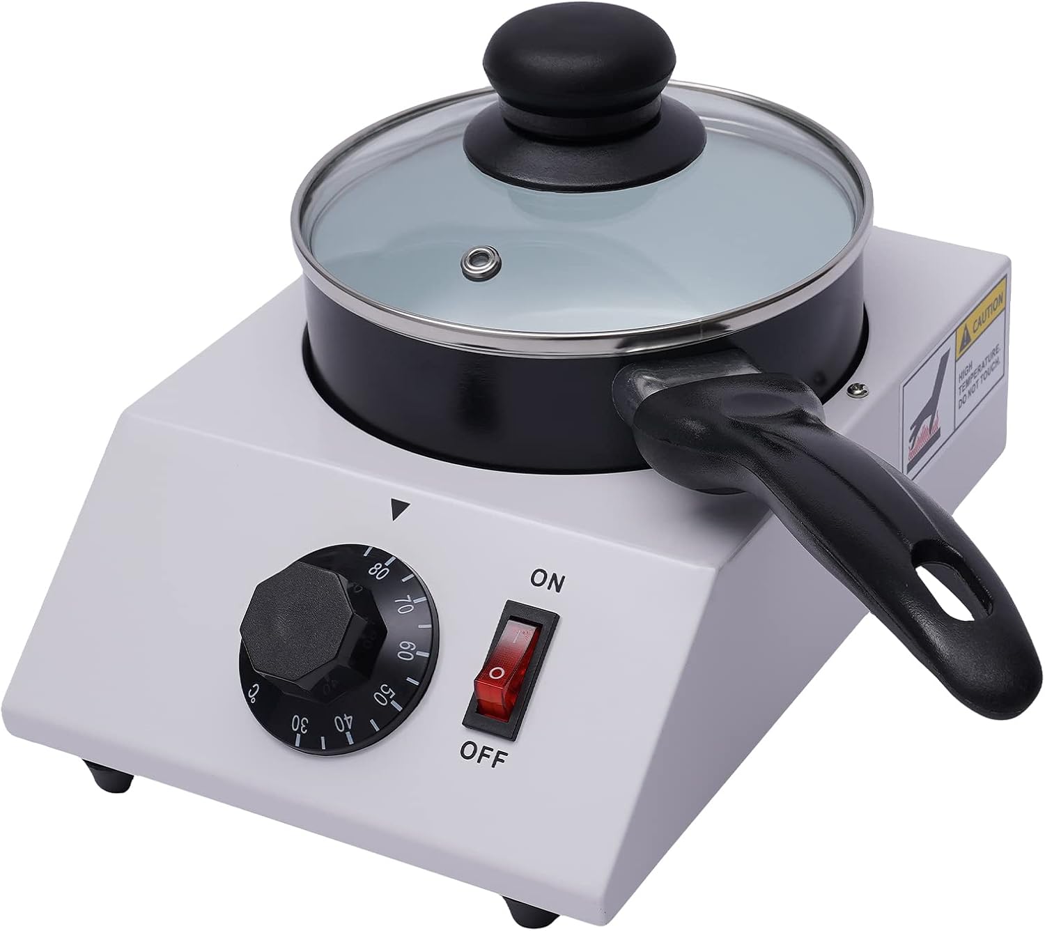 ROGONPDK 1kg Electric Chocolate Melter, Non-Sticky Pot Aluminum Ceramic Chocolate Melting Machine, Temperature Control Device, Envelope Melting Pot, Adjustable Temperature Range: 30-85°C