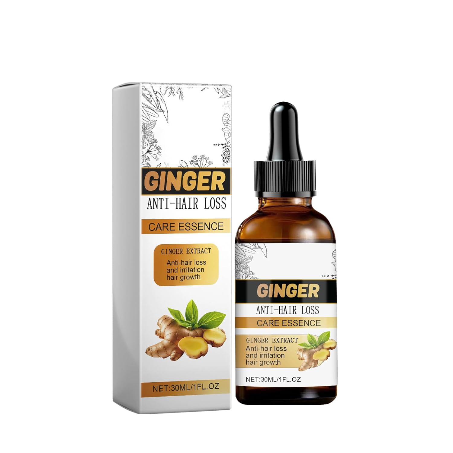 Hair Oil for Hair Loss, Deep Moisturizing, for Dry, Damaged, Rough Hair, Strengthening, Silky Hair, Oil Growth for All Hair Types, 30 ml Rlw255 (Khaki, 10 x 2.8 cm)