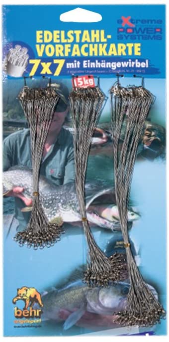 Wurmbaden Steel steel leader Rig Set 7x7 Predator Lure Leader Cards for Zander Perch