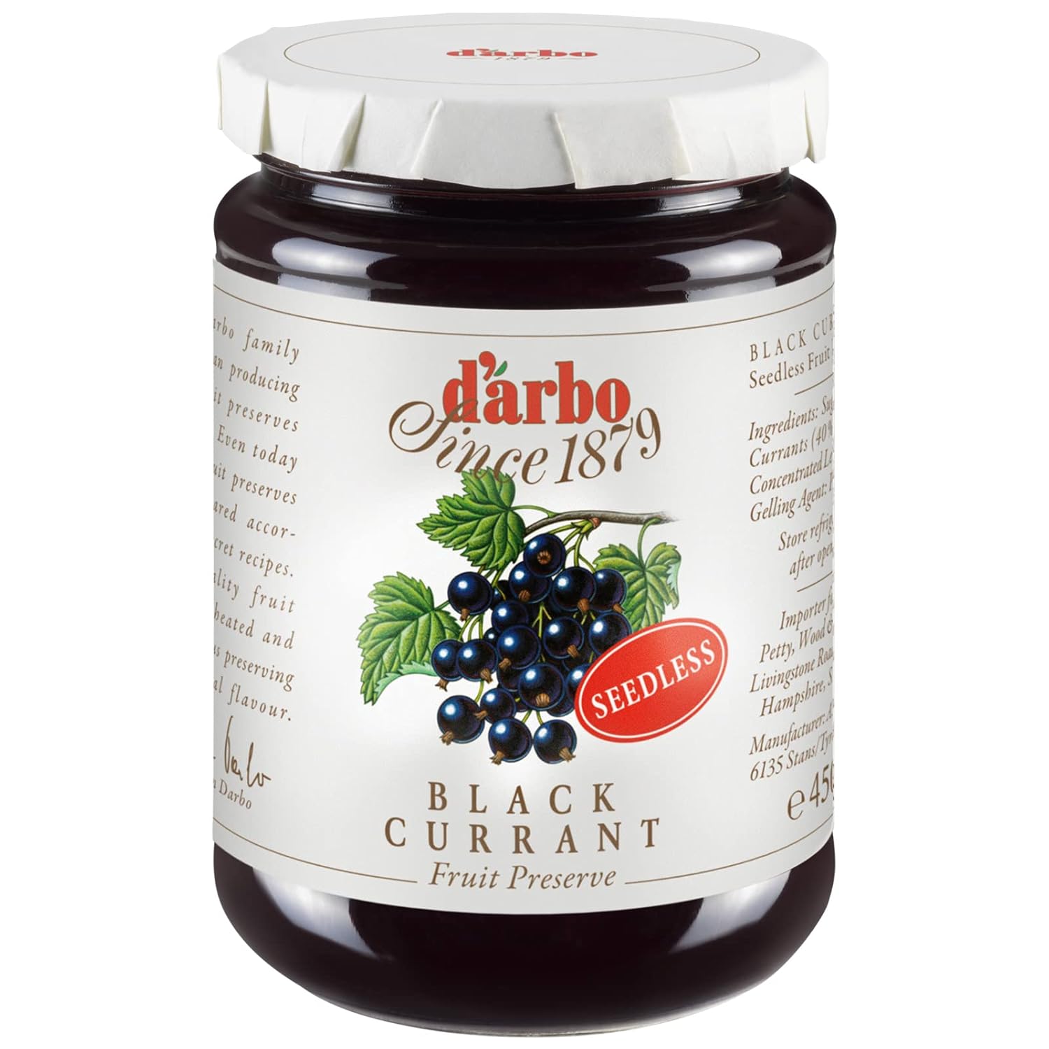 Darbo Black Ribisel Fine Poured Jam 450g