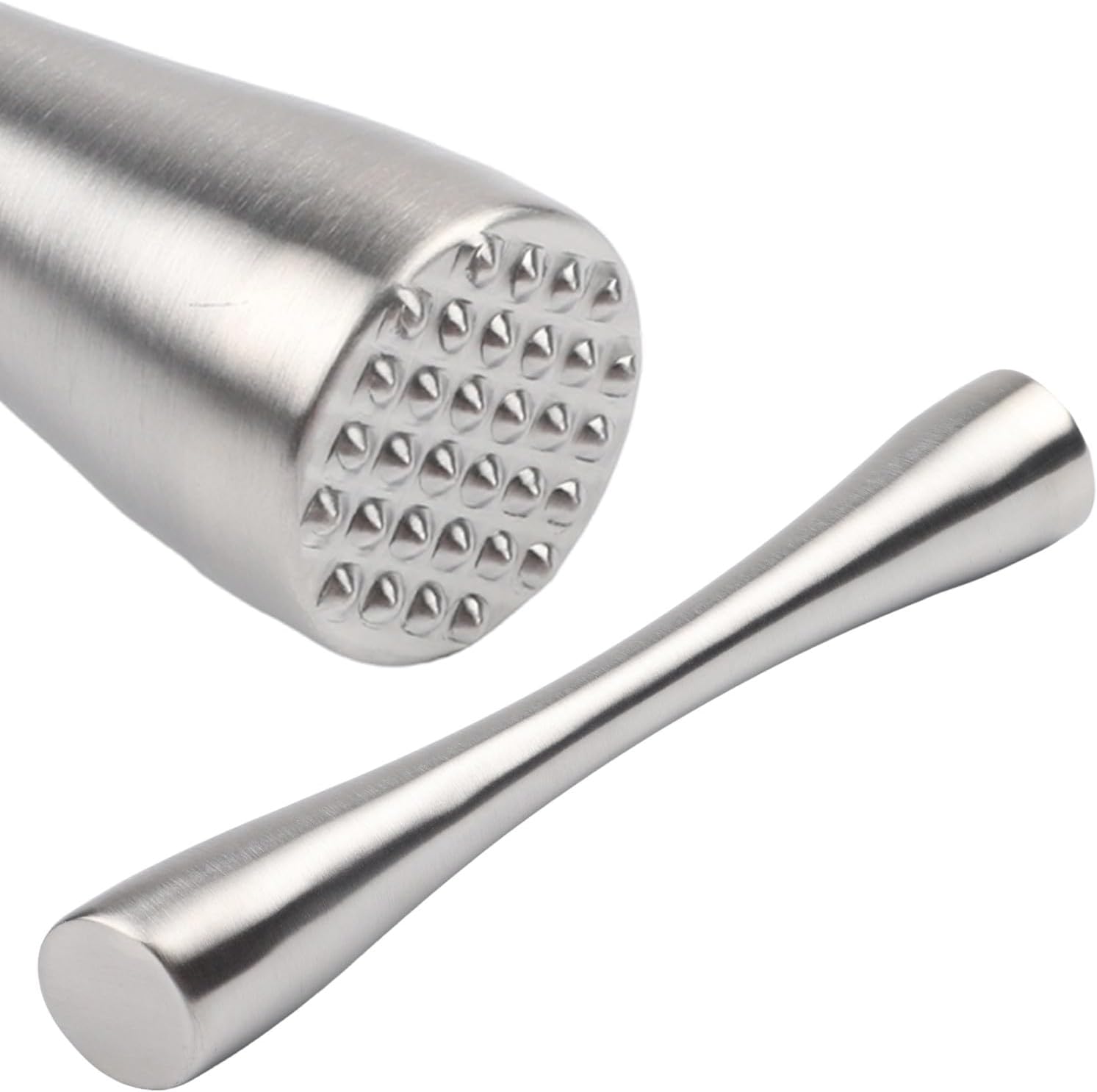 304 Stainless Steel Ice Crusher for Milk Tea, Lemon Crushing & Cocktails - Bar and Kitchen Pestle Tool, 20/23/26 cm, Silver (1 Piece)(A)