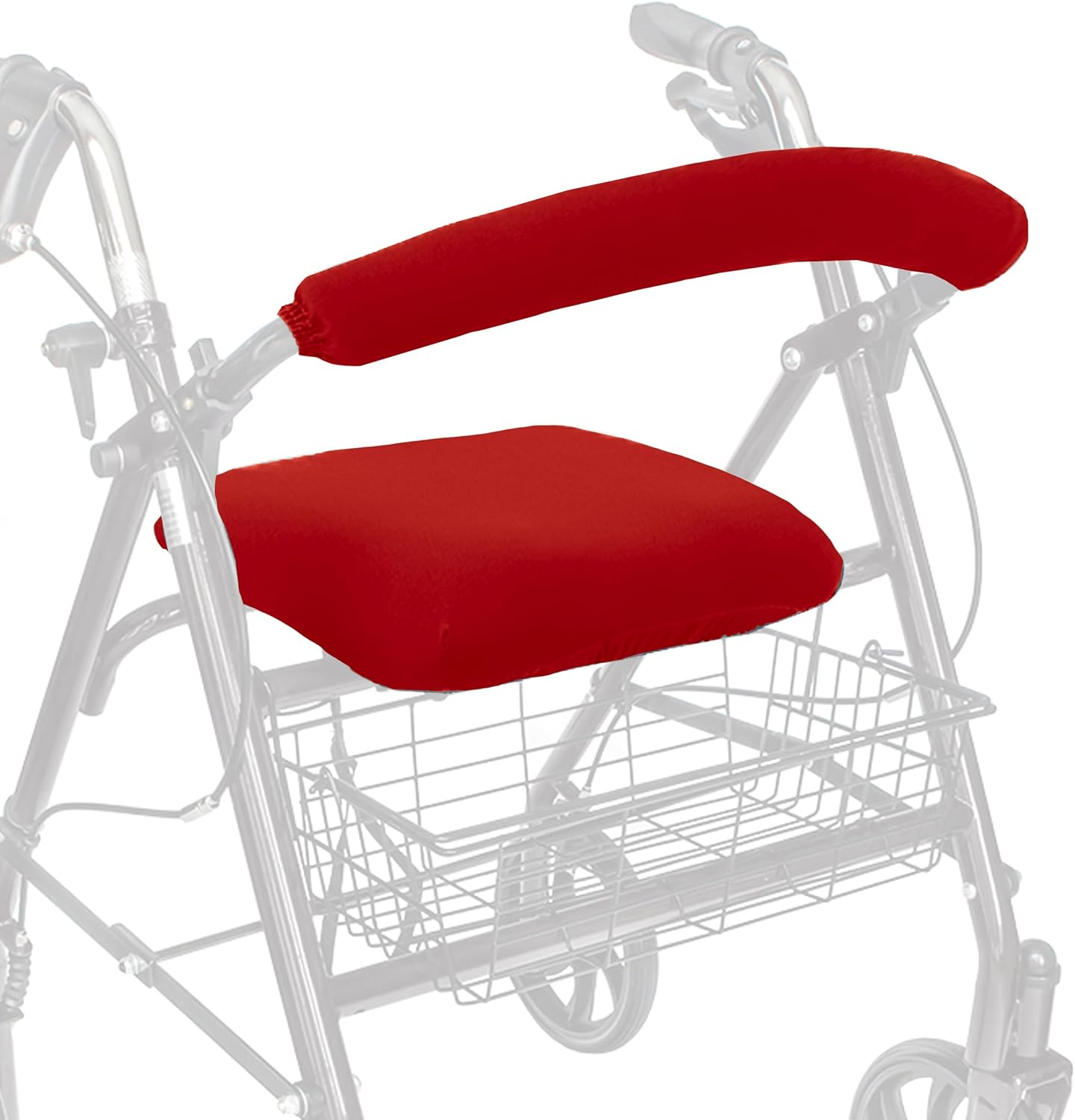 Top Glides Universal Walker Seat and Backrest Covers (Red)