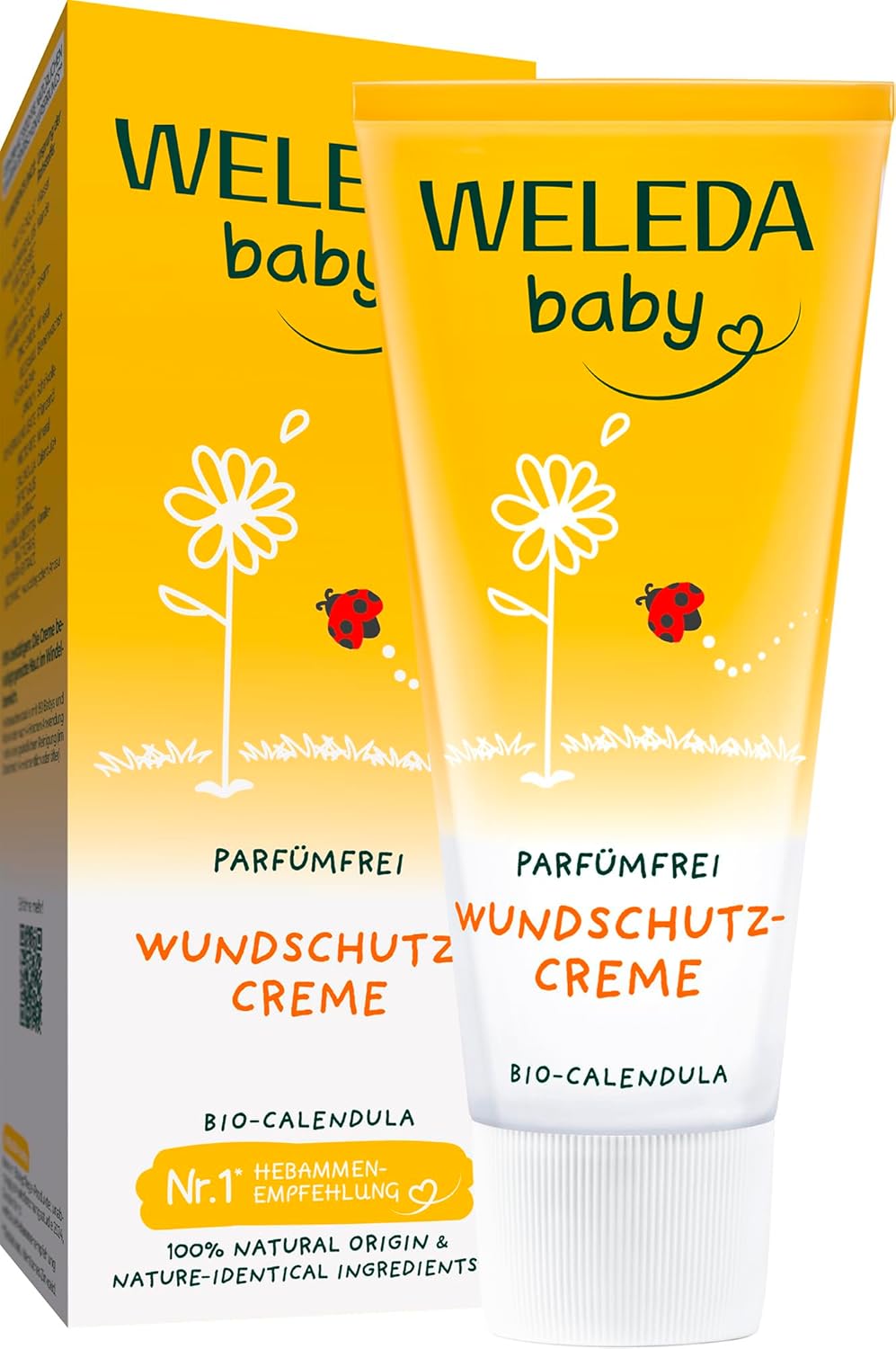 WELEDA Organic Baby Calendula Wound Protection Cream Fragrance-Free - Natural Cosmetics Wound Ointment / Baby Cream for the Protection of Sensitive Skin in the Nappy Area. Helps with Redness, Irritated Skin & Soreness (1 x 75 ml)