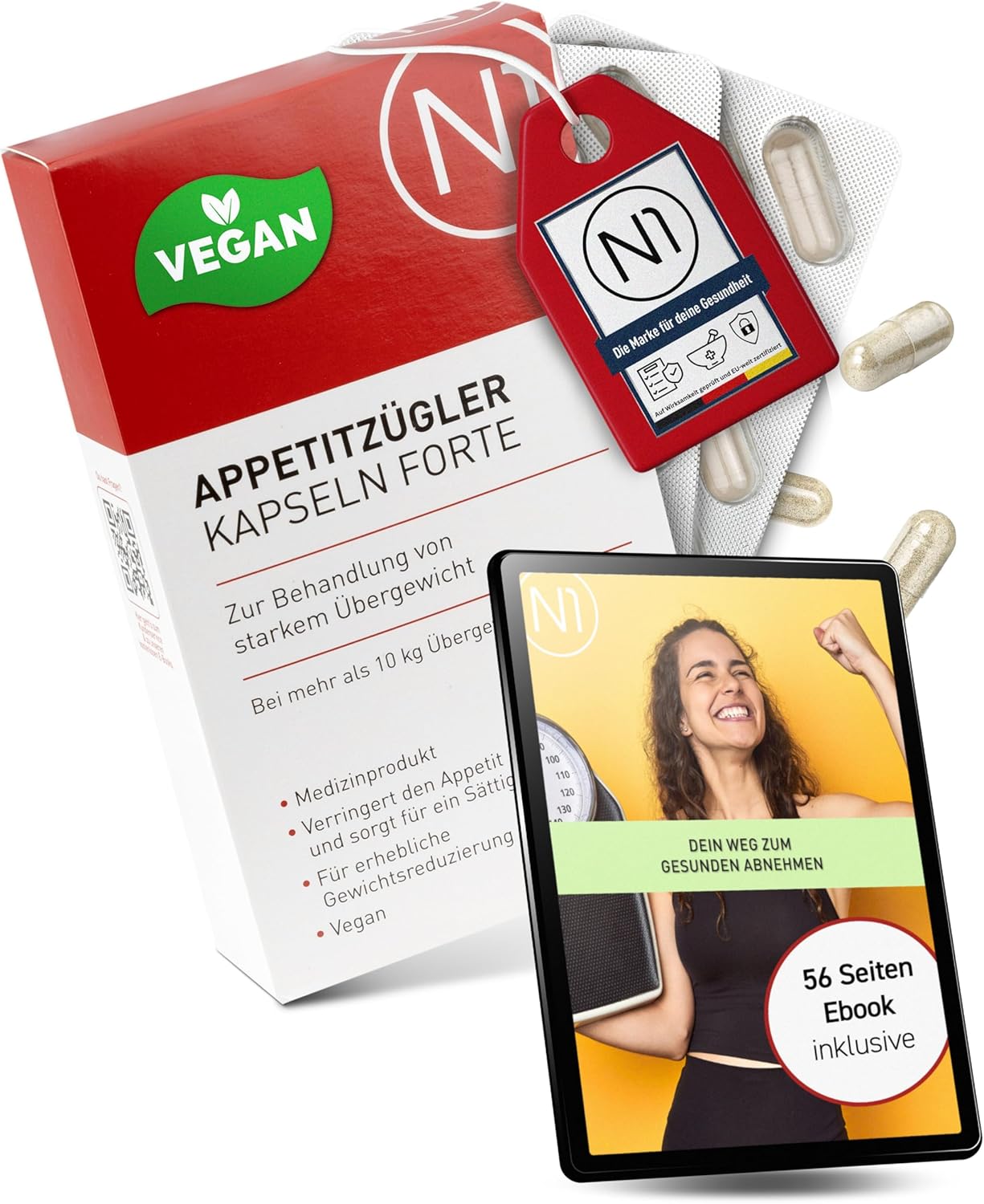 N1 Store N1 Appetite Suppressant Forte - Medical Device for Treating Severe Obesity - Diet, Appetite Inhibitor Strong Fast Weight Loss Tablets, 42 Capsules