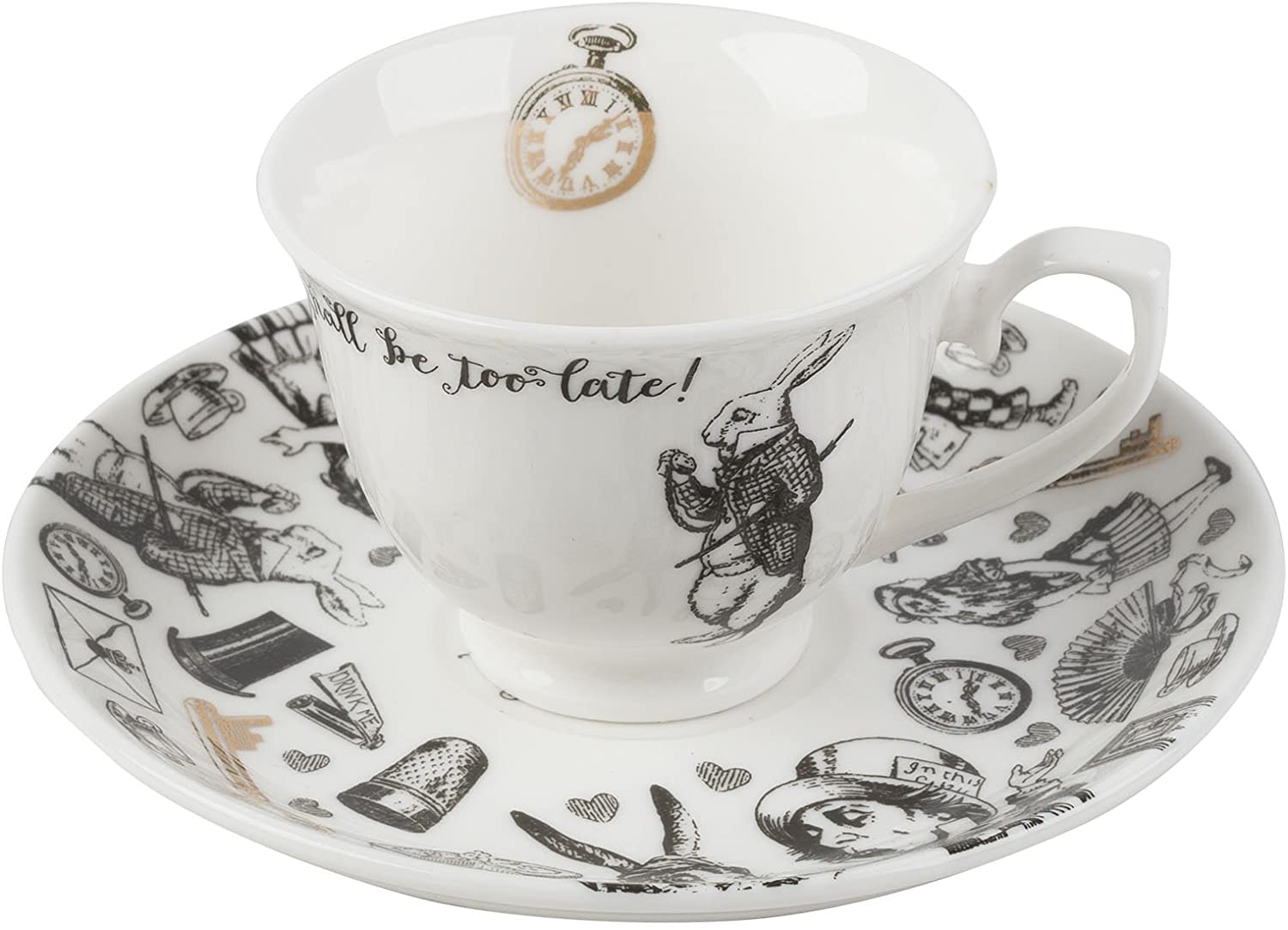 CREATIVE TOPS V&A Alice in Wonderland Espresso Cup and Saucer 100ml (4fl oz)