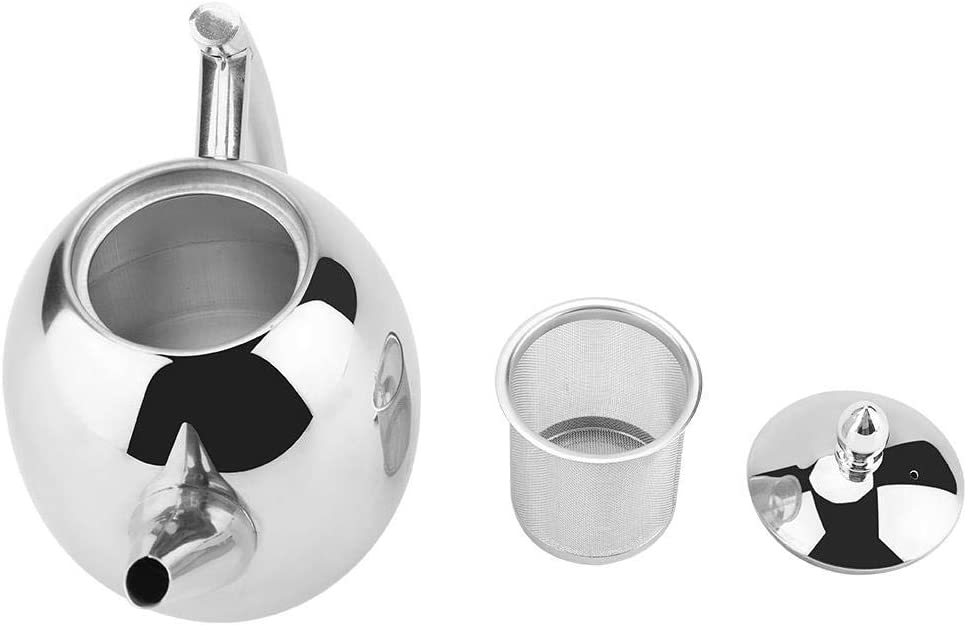 Raguso Durable Stainless Steel Teapot Tea Coffee Kettle with Large Capacity and Removable Mesh Filter Traditional High Quality for Home Hotel Cafe Bar Restaurant (1500ml)