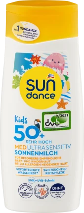 SUNDANCE Sun milk kids, Med Ultra Sensitive, LSF 50+, 200 ml