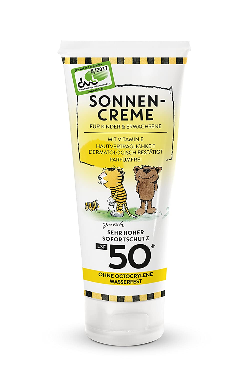 paediprotect Janosch Sun Cream for Children and Adults (1 x 150 ml) SPF 50+ (No Octocrylene, Waterproof)