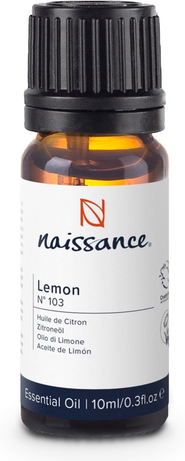 Naissance Lemon Oil (No. 103), 10 ml, 100% Natural Lemon Essential Oil for Natural Cosmetics, Aromatherapy, Oil Burners, Fragrance Oil for Aroma Diffusers