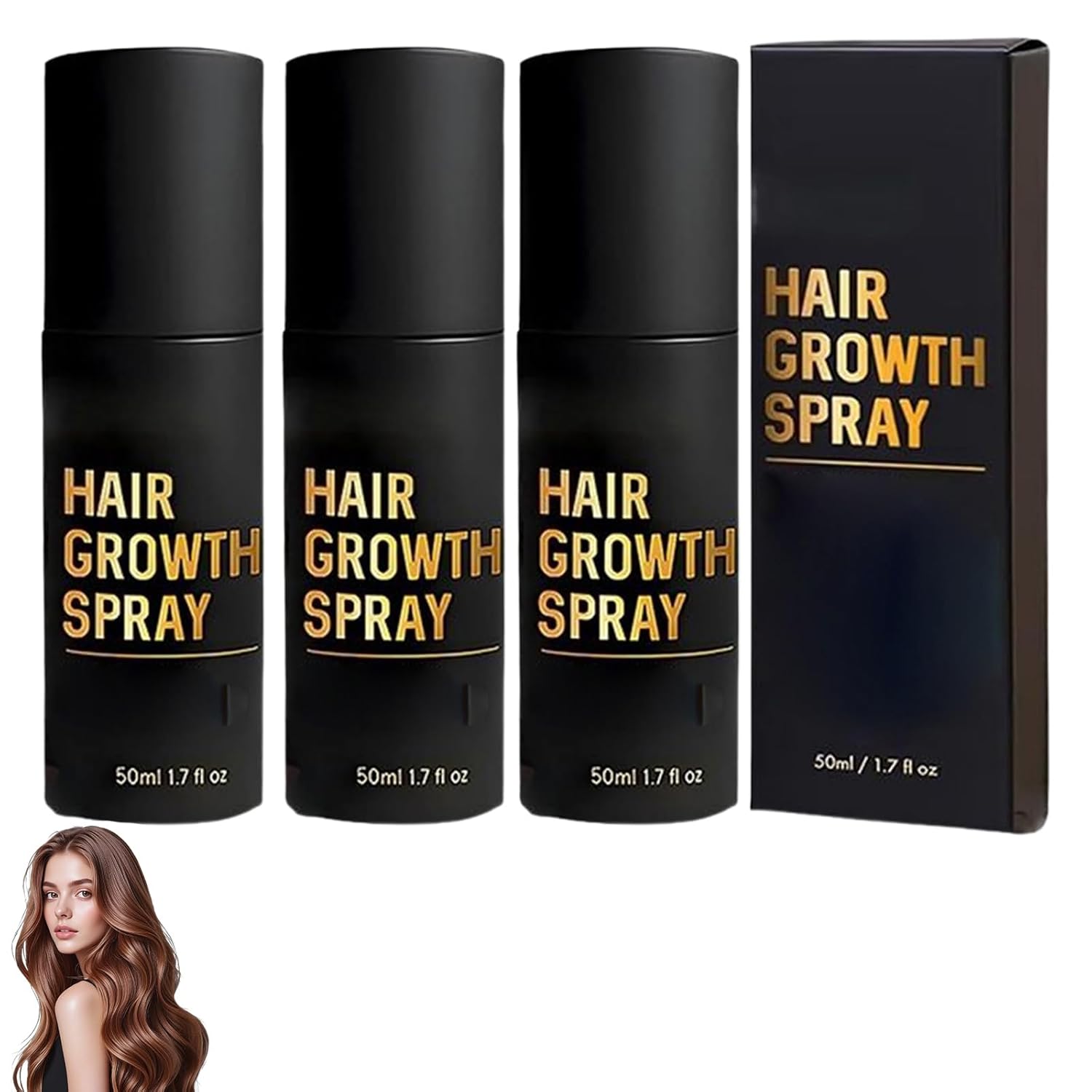 Hair Growth Spray, Hair Growth Oil Spray, Soothing Repair for Dryness, Hair Growth Serum Sprays, Hair Growth Accelerates, Prevents Hair Loss, Leave in Hair Care (3 Pieces)