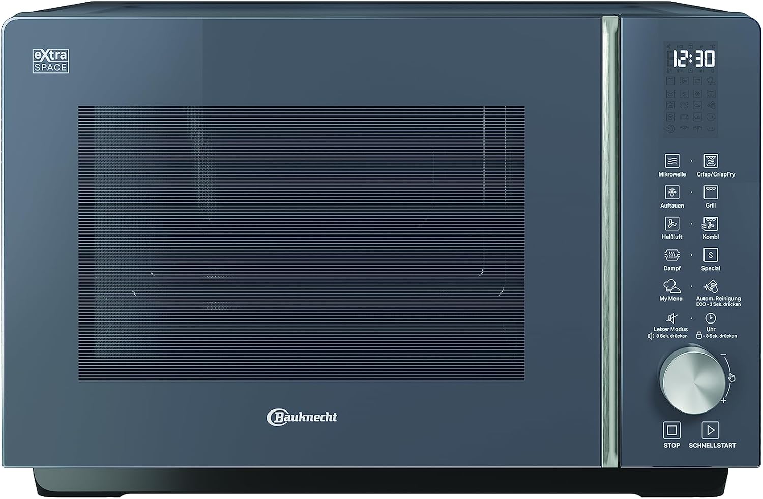 Bauknecht MF 259 SG Microwave/Extra Space: Combination without Turntable/My Menu/Crisp Fry/Special Programs/Steam Cooking Function Including Steam Cooking Container/Hot Air/Quartz Grill/Auto Clean/25 L