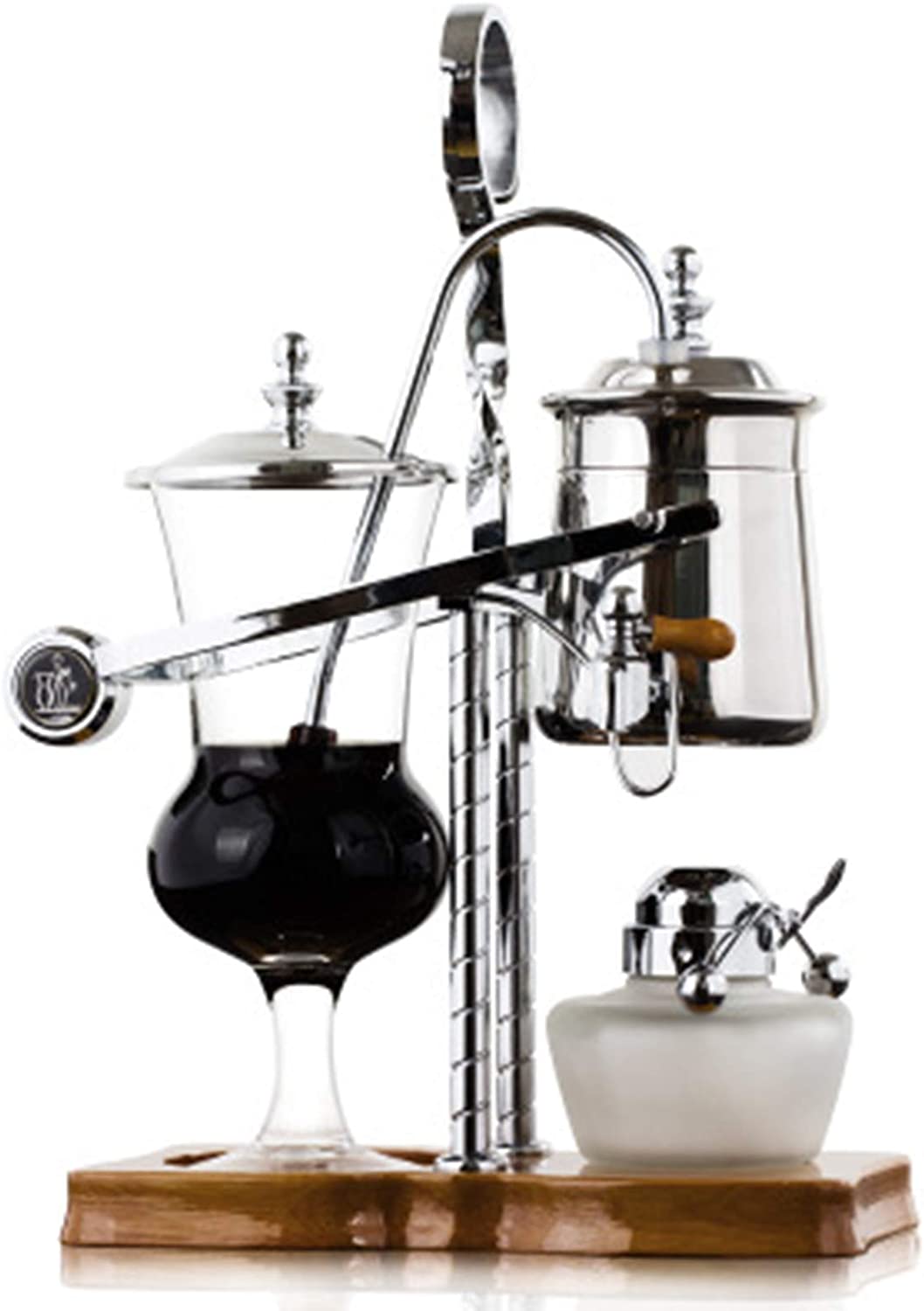 BNMY Siphon Coffee Machine, Belgian Royal Family Balance Siphon Coffee Machine, Classic and Elegant Design (5 Cups), Coffee Pot, Silver