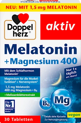Doppelherz Melatonin + Magnesium 400 30 pcs, 39 g