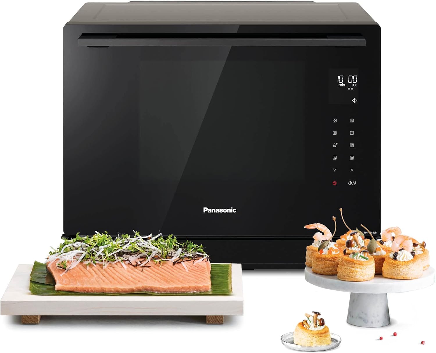 Panasonic NN-CS88LBEPG | 4-in-1 Combination Steam Oven 31L Inverter, Rotary Heating to 30-230°C, Flat Grill 1300W, Microwave 1000W, Steam 1300W, Fixed Top, Black - Version FR