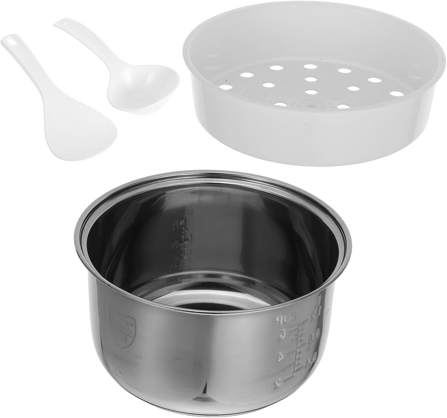 Toyvian Stainless Steel Rice Cooker Inner Pot Universal Replacement Cooking Pot for Electric Rice Cooker Thick Durable Cooking Pot with Good Heat Conductivity Suitable for Soup and