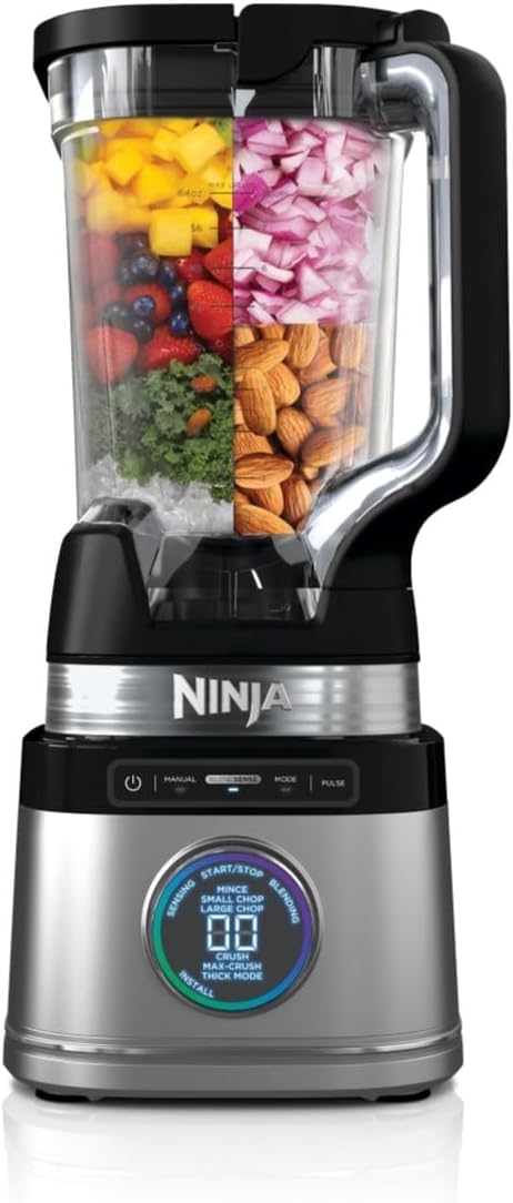 Ninja Detect Power Mixer Pro/Blender/Smoothie Maker, 1200 W, 2 L Jug (1.9 L Max. Capacity), Powerful Mixer for Smoothies, Chopping Vegetables & Mixing Frozen Drinks, Black, TB201EU
