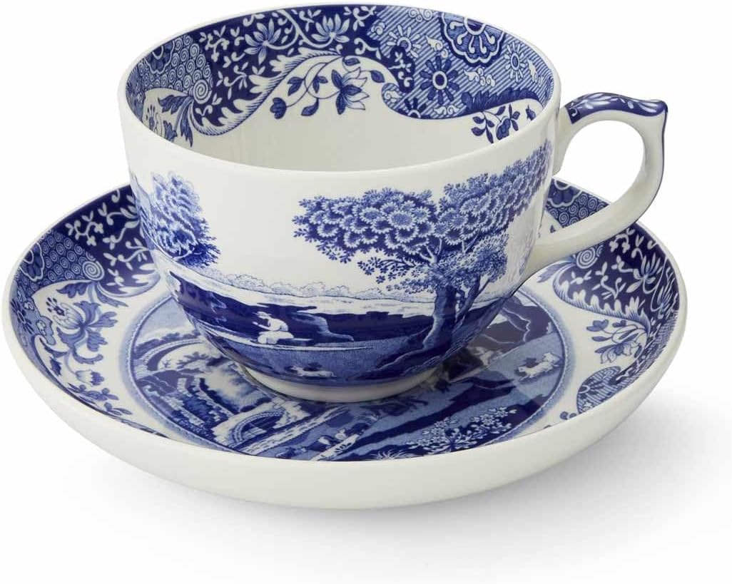Portmeirion Home & Gifts Spode Blue Italian Jumbo Cup and Saucer (Blue & White, 0.56L/20fl.oz)