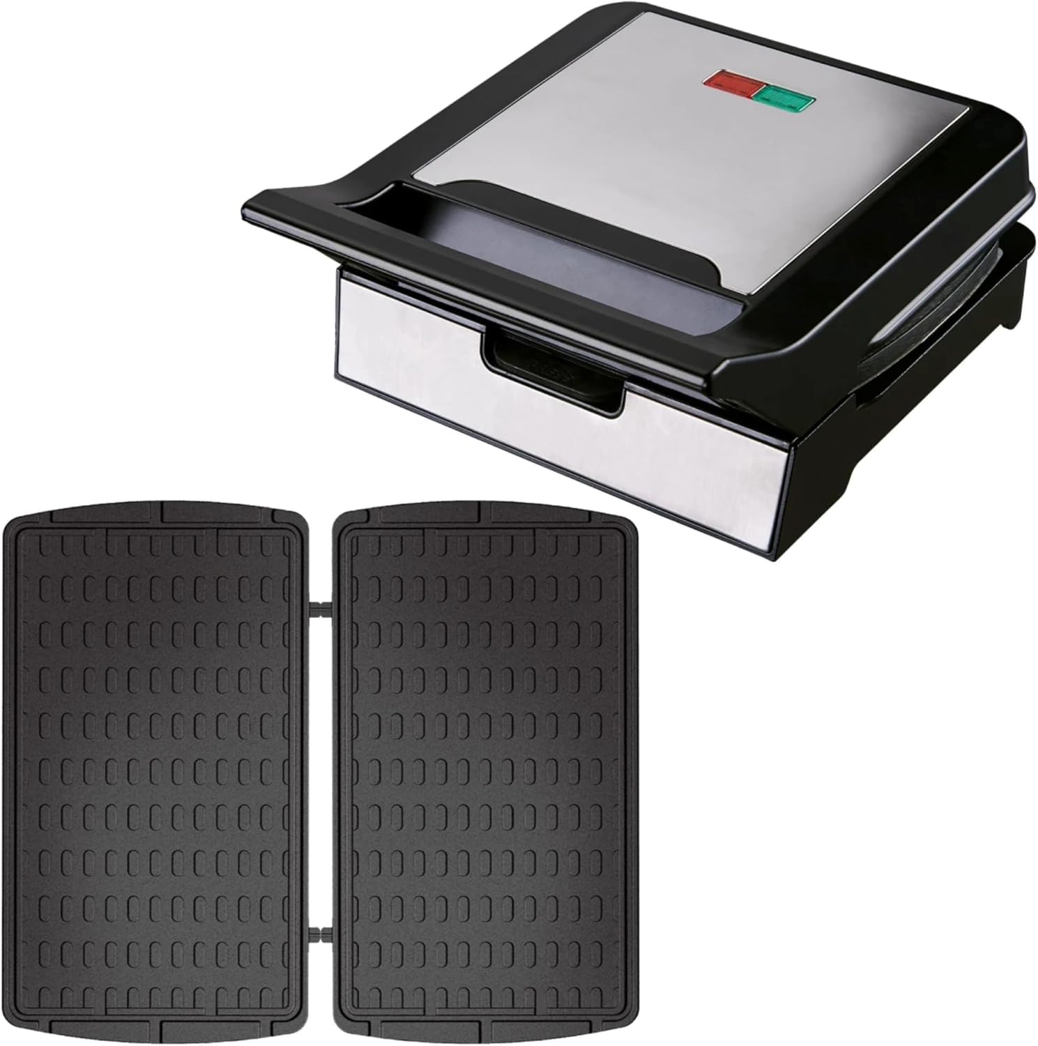 Syntrox Germany Syntrox Thin Waffle Maker with Removable Plates, 1400 Watt, Stainless Steel, Fast Heating, Non-Stick Coating, Various Removable Plates, Multifunctional Device