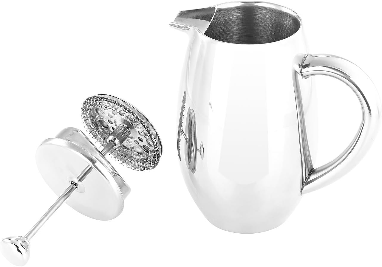 Rosenstein & Söhne Coffee Pot: Thermal Coffee Maker, French Press, Stainless Steel, Double Walled, 350 ml (French Press Jug, Thermo, Espresso)