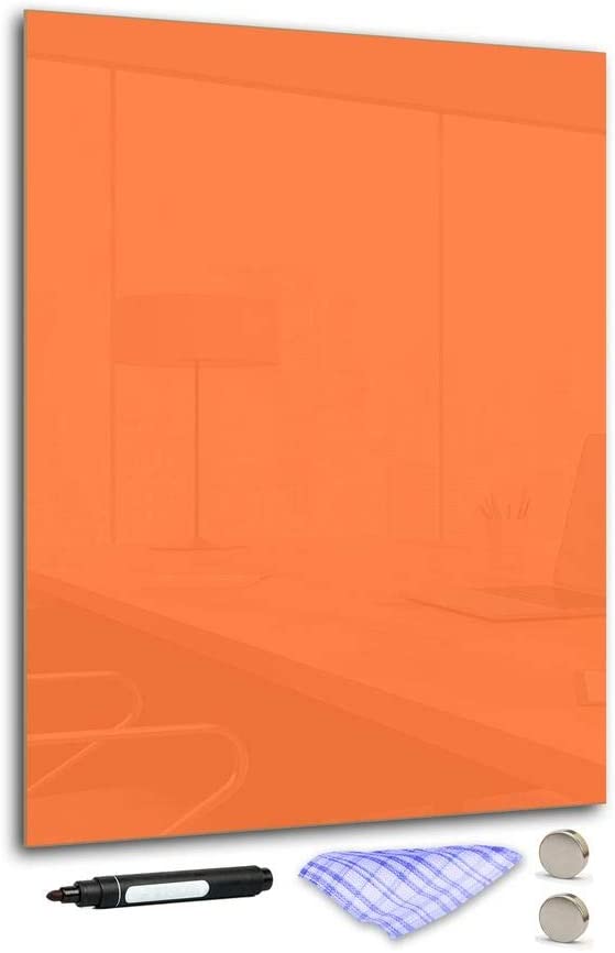 DekoGlas Decorative Glass Magnetic Board 90 X 70 Cm Various Colours With Pen, Cloth 