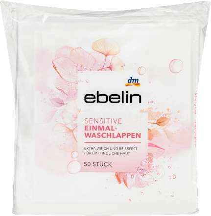ebelin Disposable washcloths for sensitive skin, 50 pieces