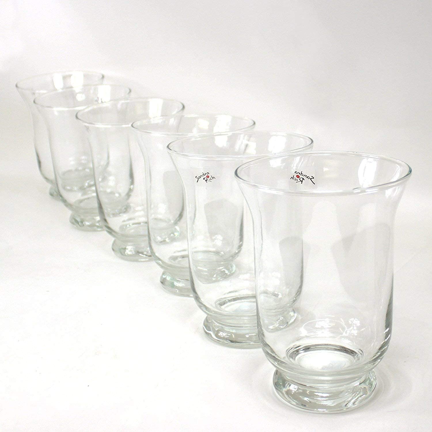 Sandra Rich Promo Clear Glass Vase 19 cm Diameter 13.5 cm Set of 6