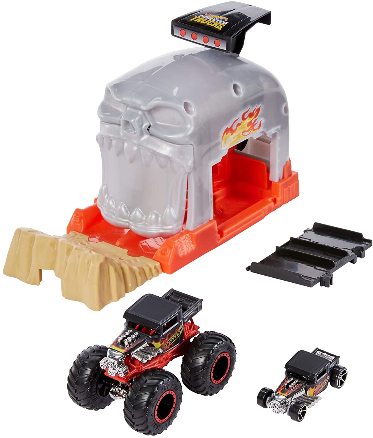 Hot Wheels Gky02 Monster Truck Starter Set With Team Bone Shaker Monster Tr