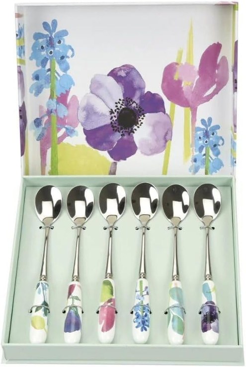 Portmeirion Wassergarden Teaspoon, Colorful, Pack of 6