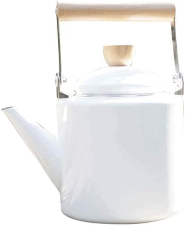 YULAN Kettle Thick Enamel Flower Teapot Jug 2.2L