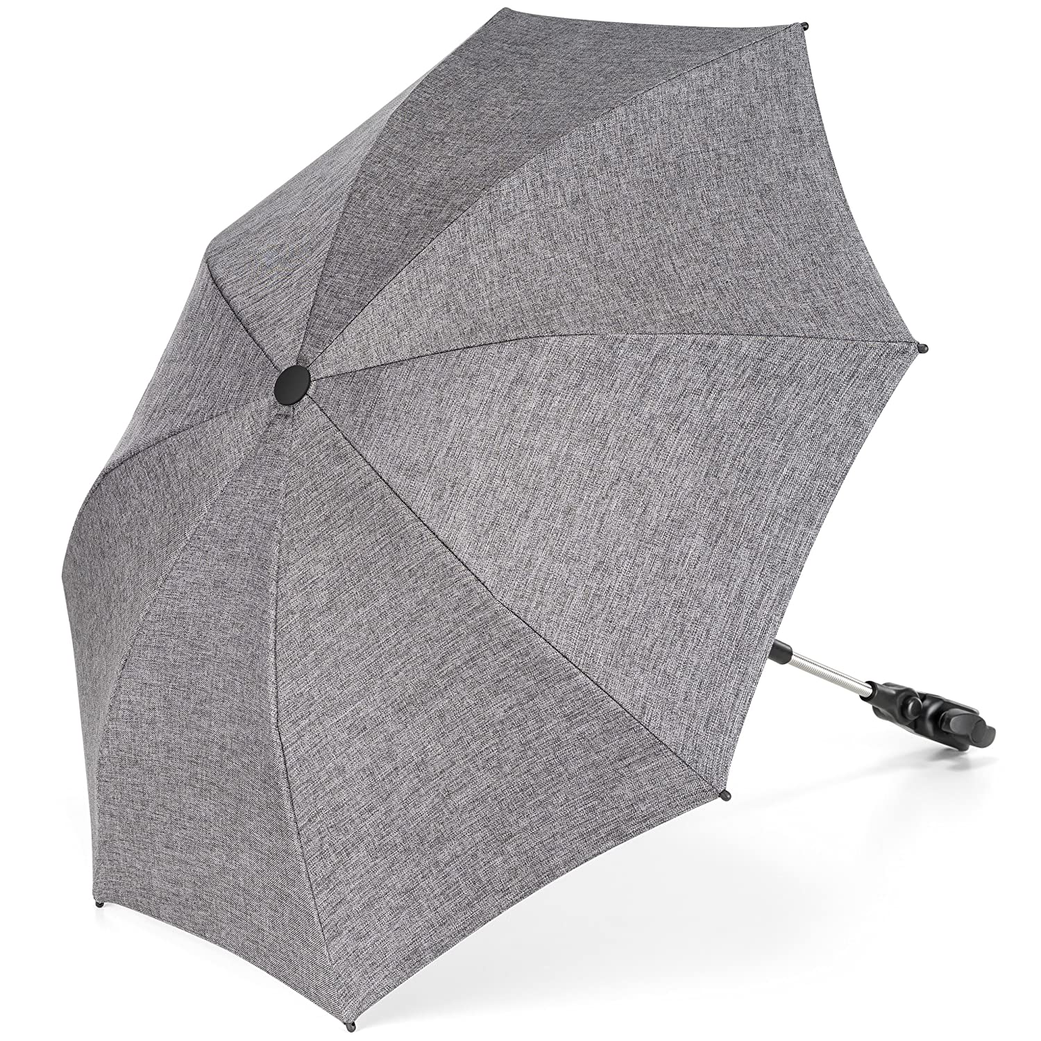 Zamboo Universal Parasol Sun Shade for Pushchairs and Buggies, UV Protection, 50+/73 cm Diameter, Flexible, Universal Bracket for Round and Oval Tube, Mottled Grey