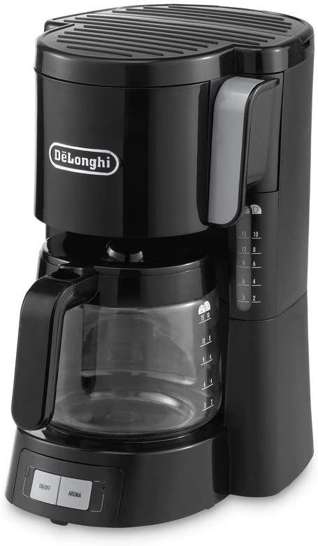 Delonghi ICM15240 Front Loading Filter Coffee Maker, 1.3 Litre, 10-15 Cup Capacity, 1000 Watts - Black
