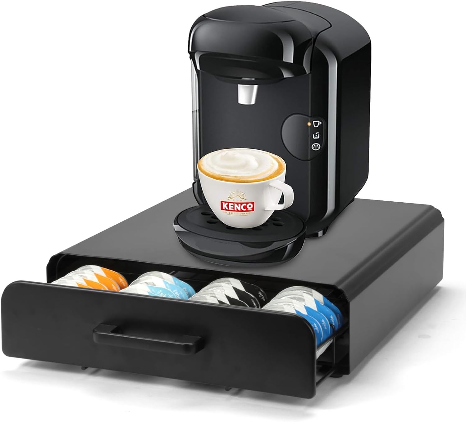 Capsule Holder Drawers for Capsules Compatible with Tassimo, Coffee Capsule Holder/Storage Drawer/Coffee Capsule Storage Compartment and Machine Stand 2-in-1 for Tassimo Machine