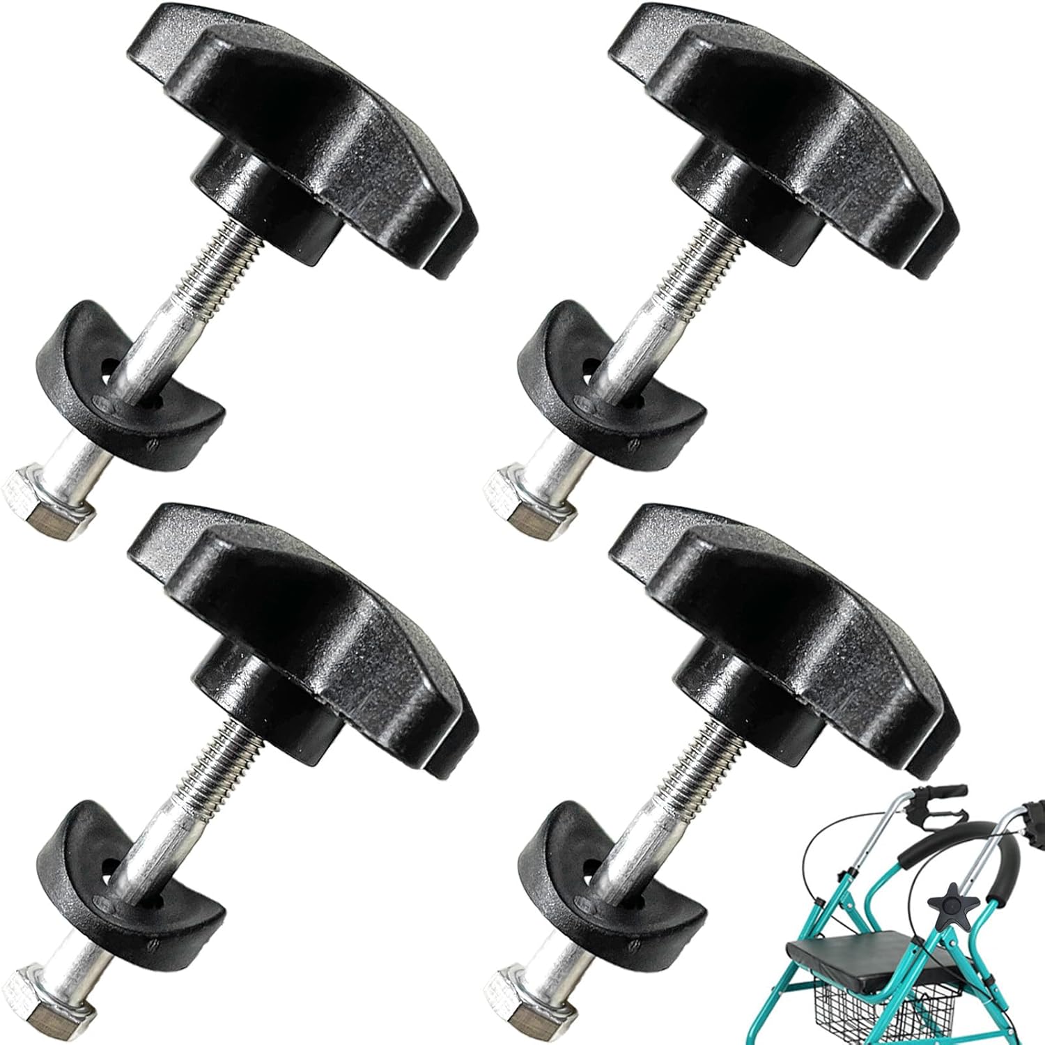 Aswewamt Aswewamm 4 Sets Replacement Knobs for Rollator Walker