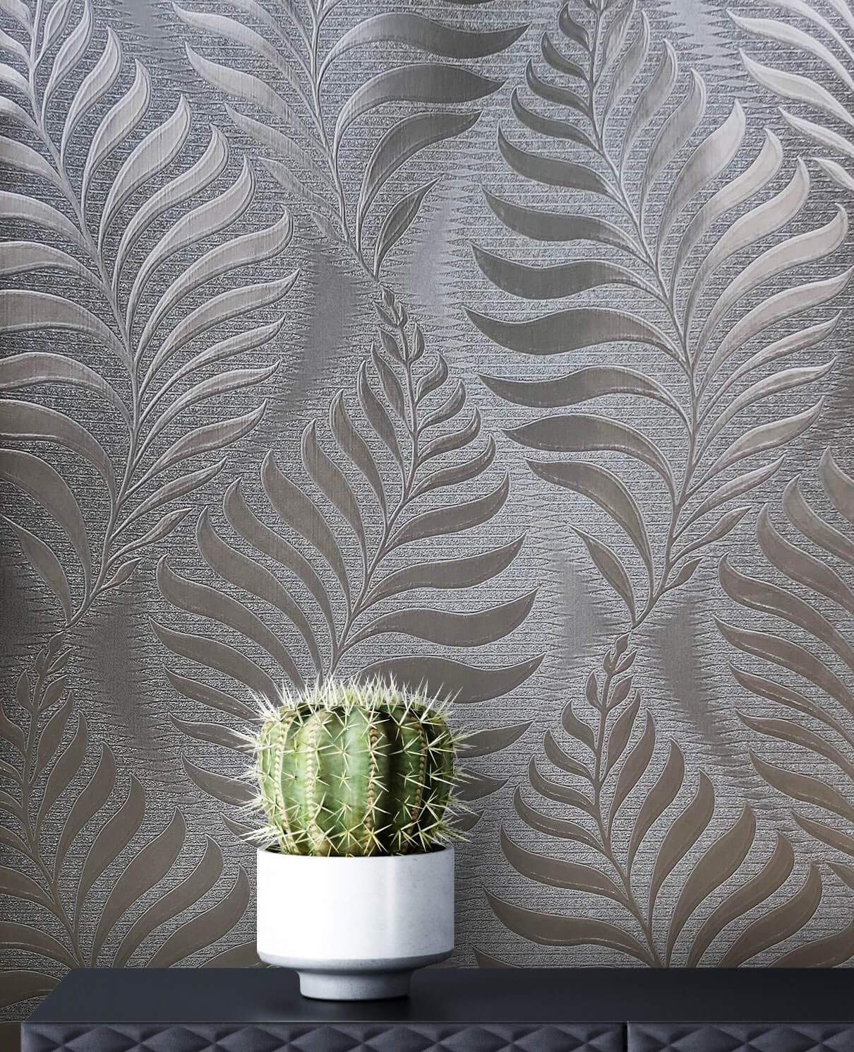 Newroom Design Newroom Flower Wallpaper Brown Leaves Branches Floral Non-Woven Wallpaper B
