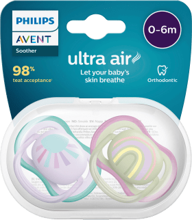 Philips Avent Schnuller Ultra Air Silikon, Turkish/Lila, 0-6 months, 2 hours
